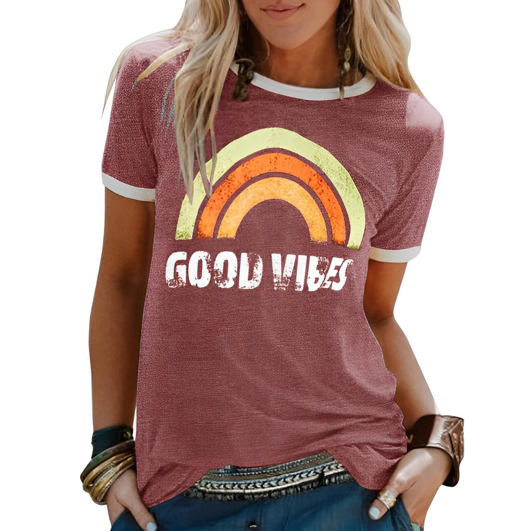 Sophia - Good Vibes Regenboog T-shirt