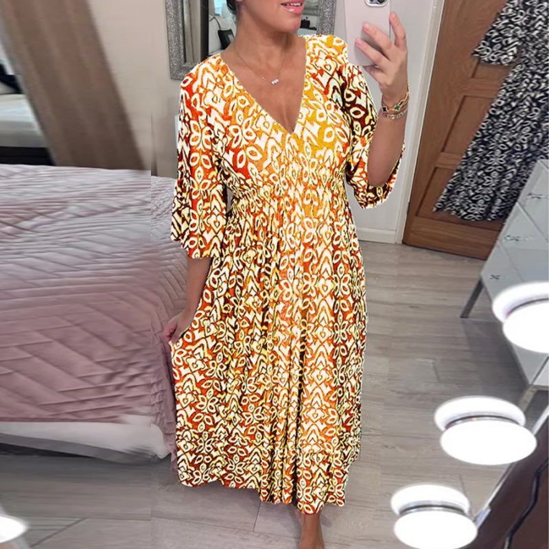 Emma - Charmante Maxi-Jurk met Print