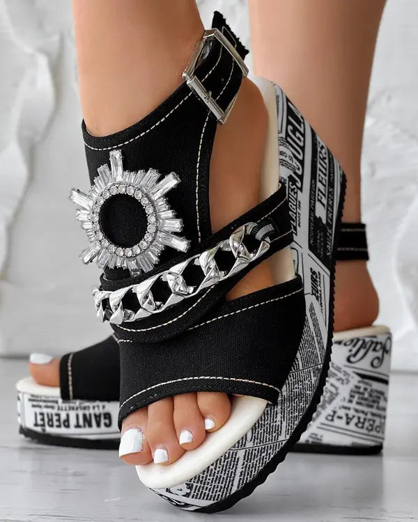 Ivy - Krantstijl Rhinestone Sandalen