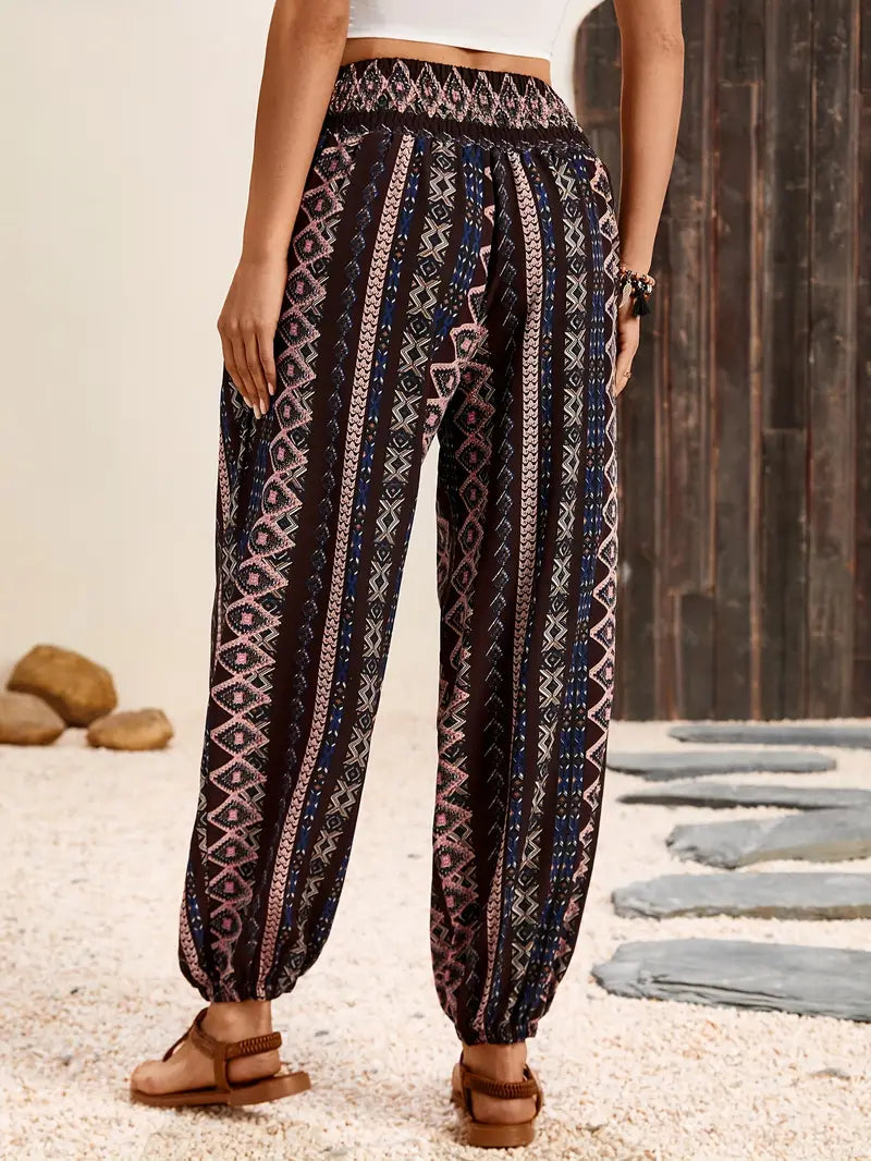 Leona - Boho Broek met Etnische Print