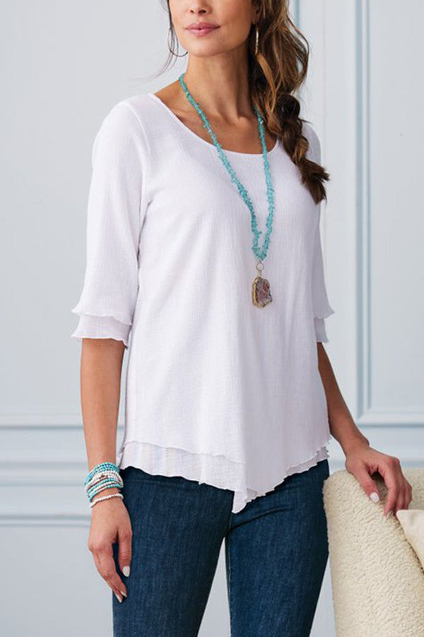 Marieke - Luchtige Chiffon Blouse met Laagjes