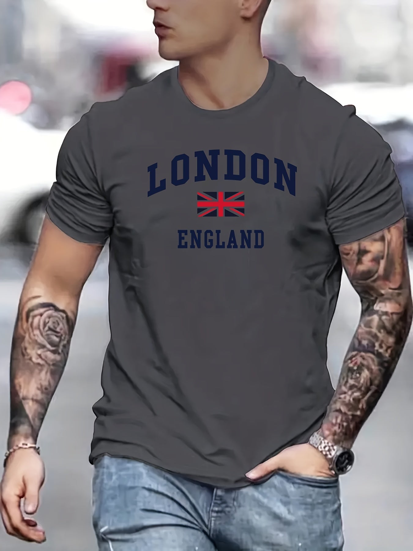 James - Heren T-Shirt met Londen Vlagmotief