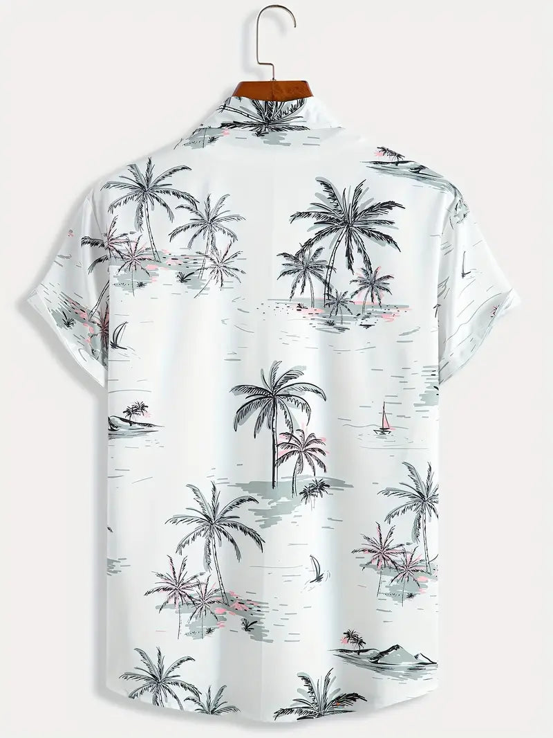 Tom - Zomerse Hawaii Overhemd met Kokospalmprint