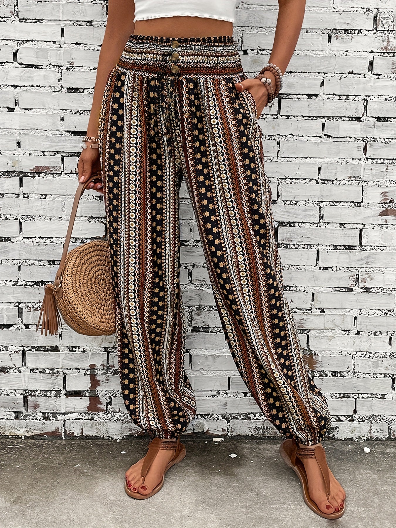 Leona - Boho Broek met Etnische Print