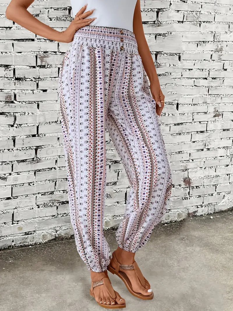 Leona - Boho Broek met Etnische Print