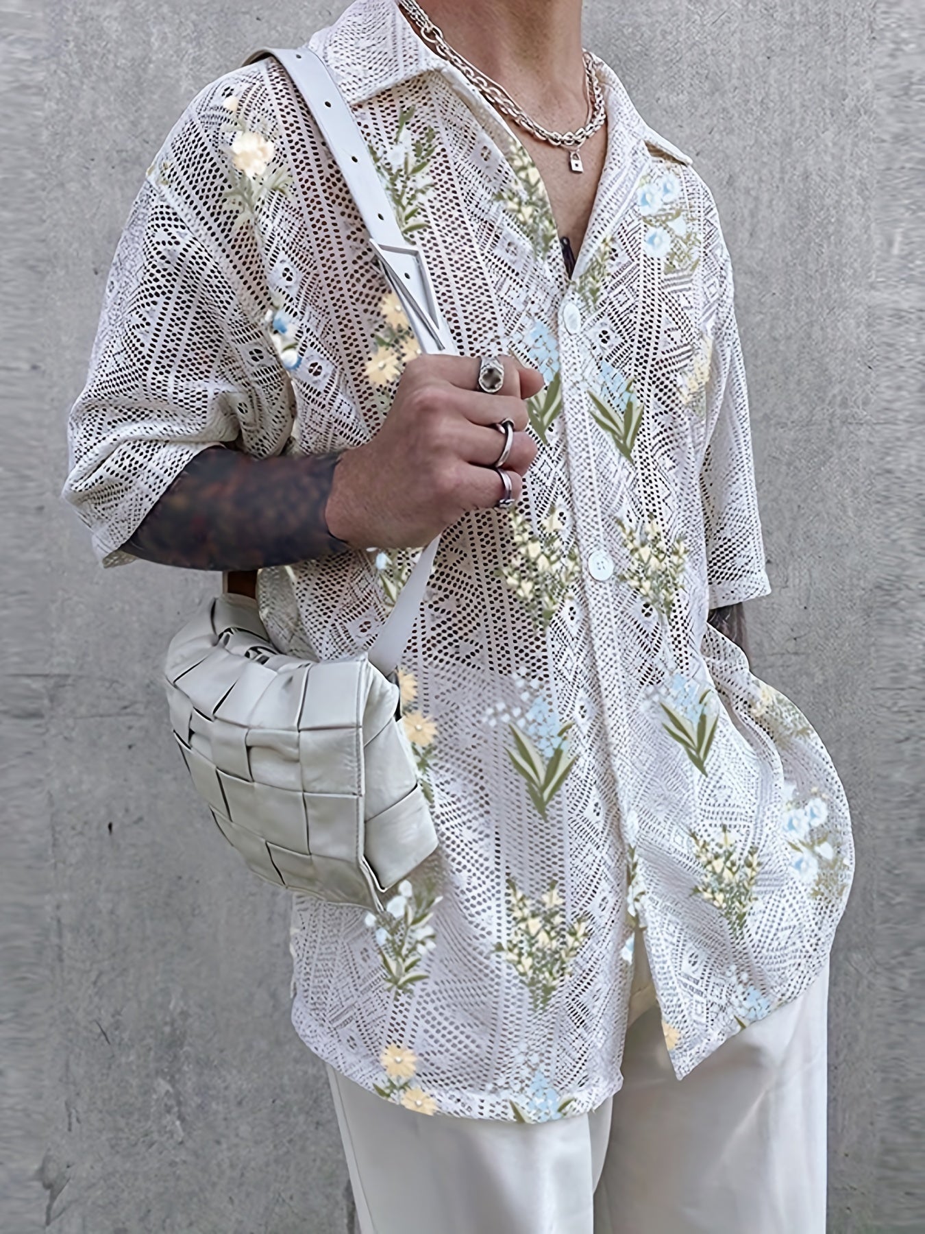 Felix - Casual Bohemian Bloemen Lace Shirt