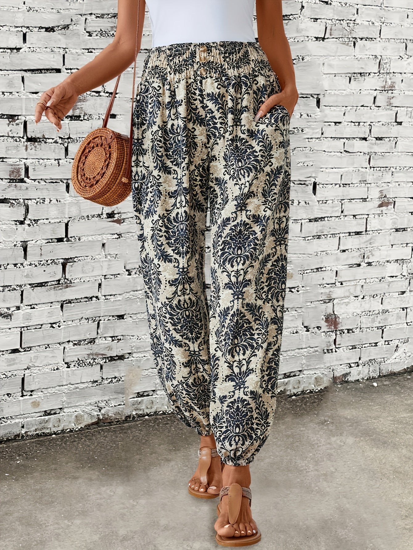 Leona - Boho Broek met Etnische Print