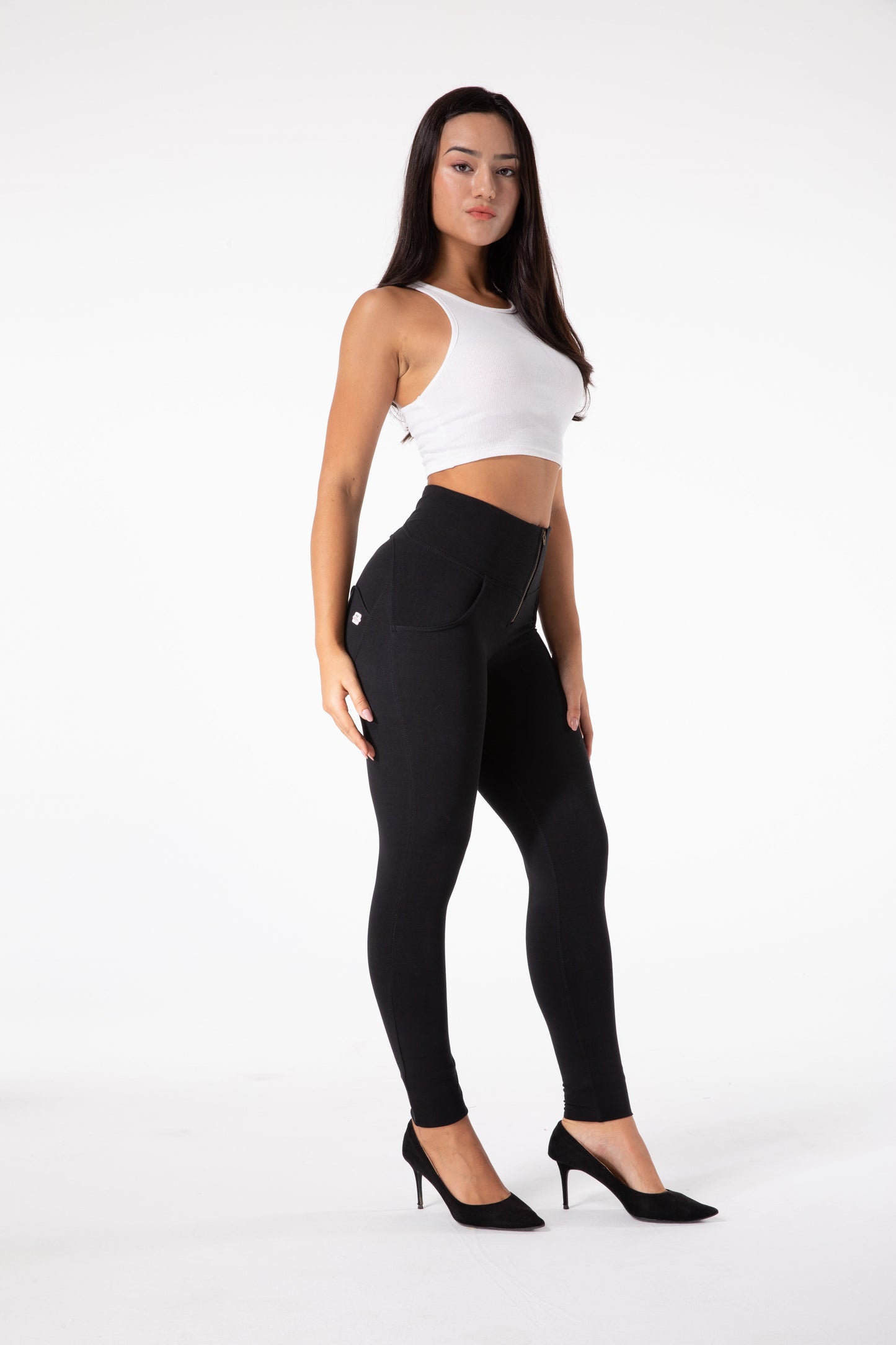 Lily - Strakke Zwarte Legging met Hoge Taille