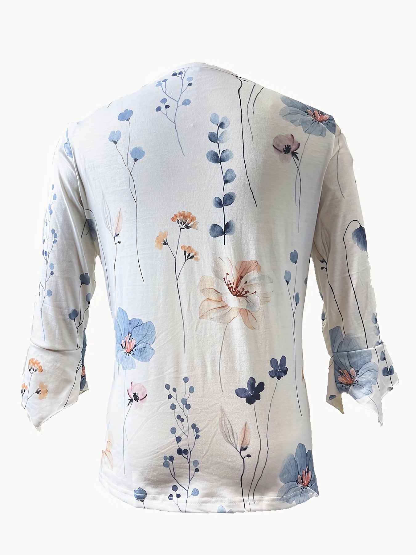 Bianca - Bloemenprint T-shirt met Knoopjes