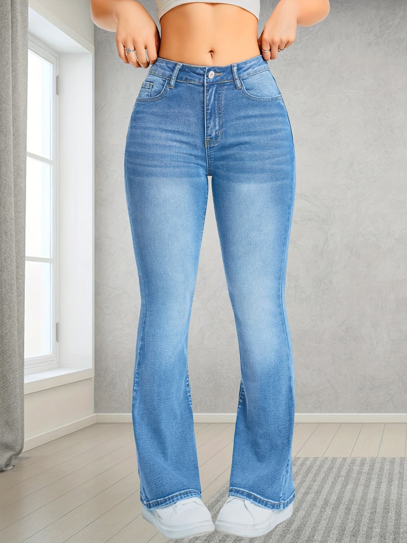 Anne - Lichtblauwe Stretch Bootcut Jeans