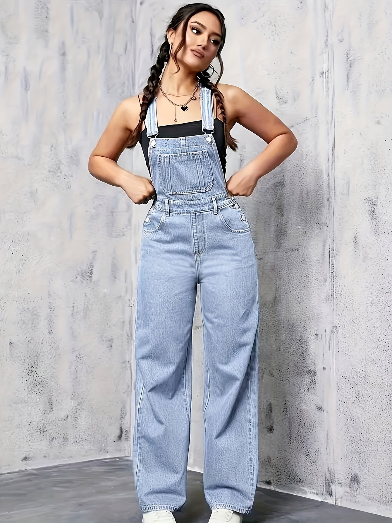 Eva - Wijde Pijpen Denim Overall