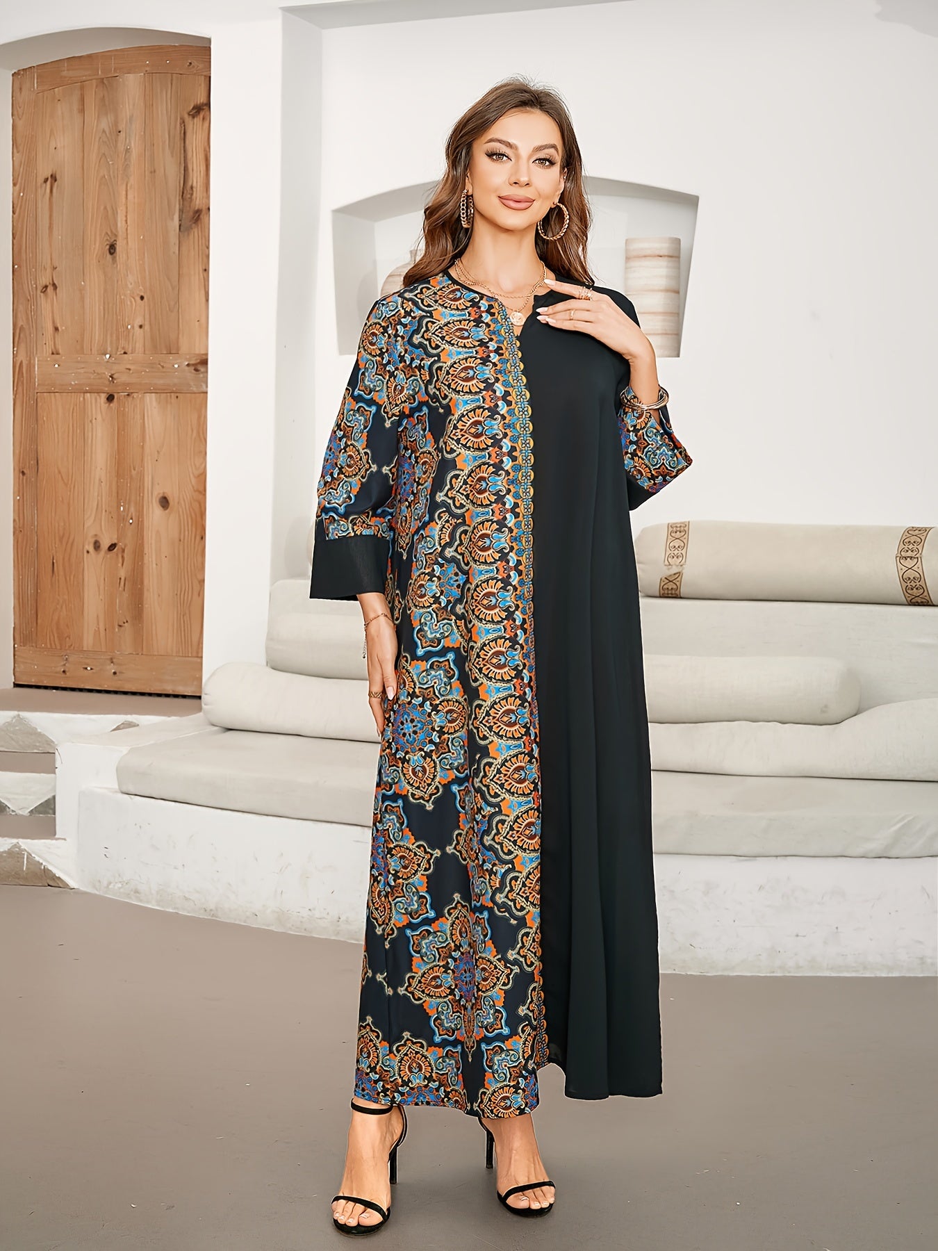 Aya - Etnische Maxi Kaftan Jurk