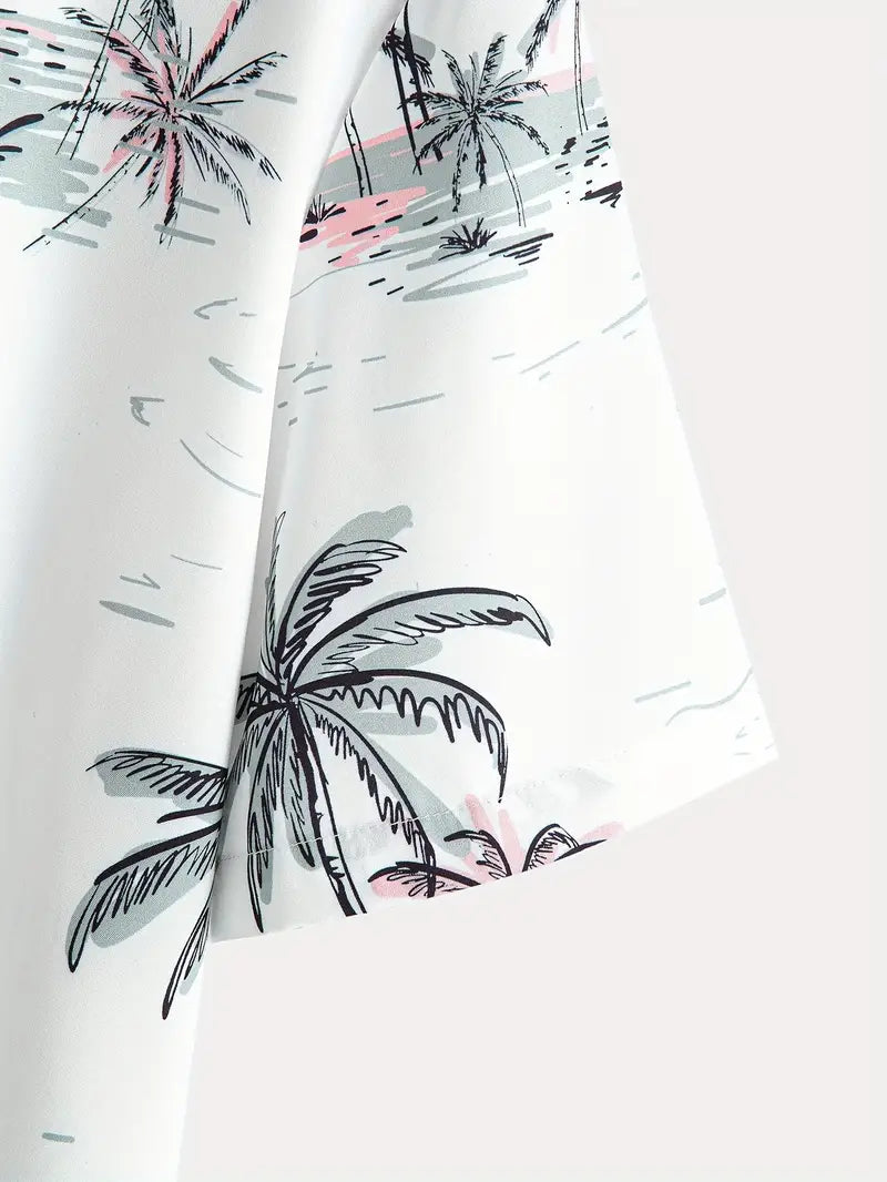 Tom - Zomerse Hawaii Overhemd met Kokospalmprint