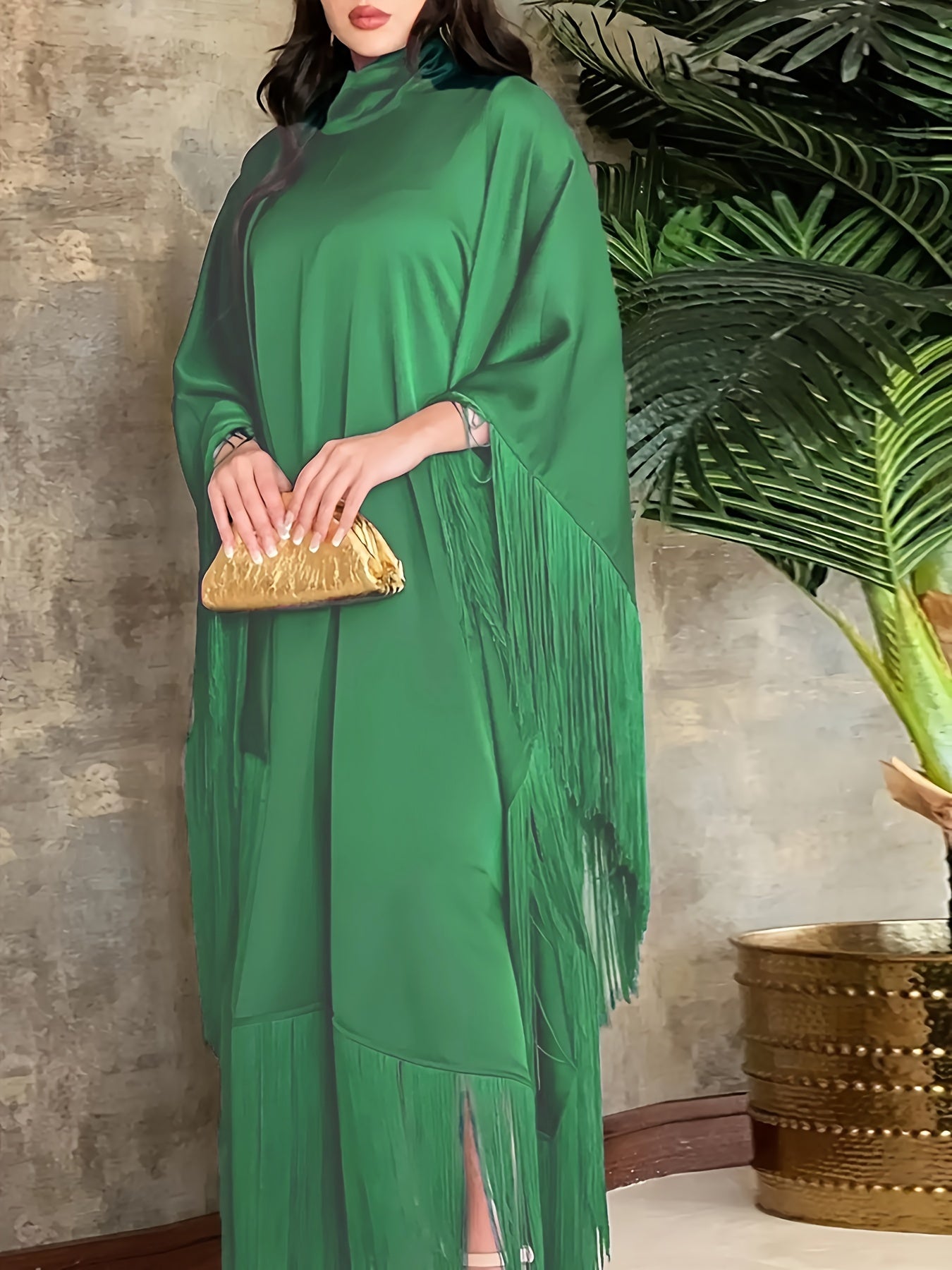 Saskia - Elegante Kaftan Maxi-Jurk met Vleermuismouwen