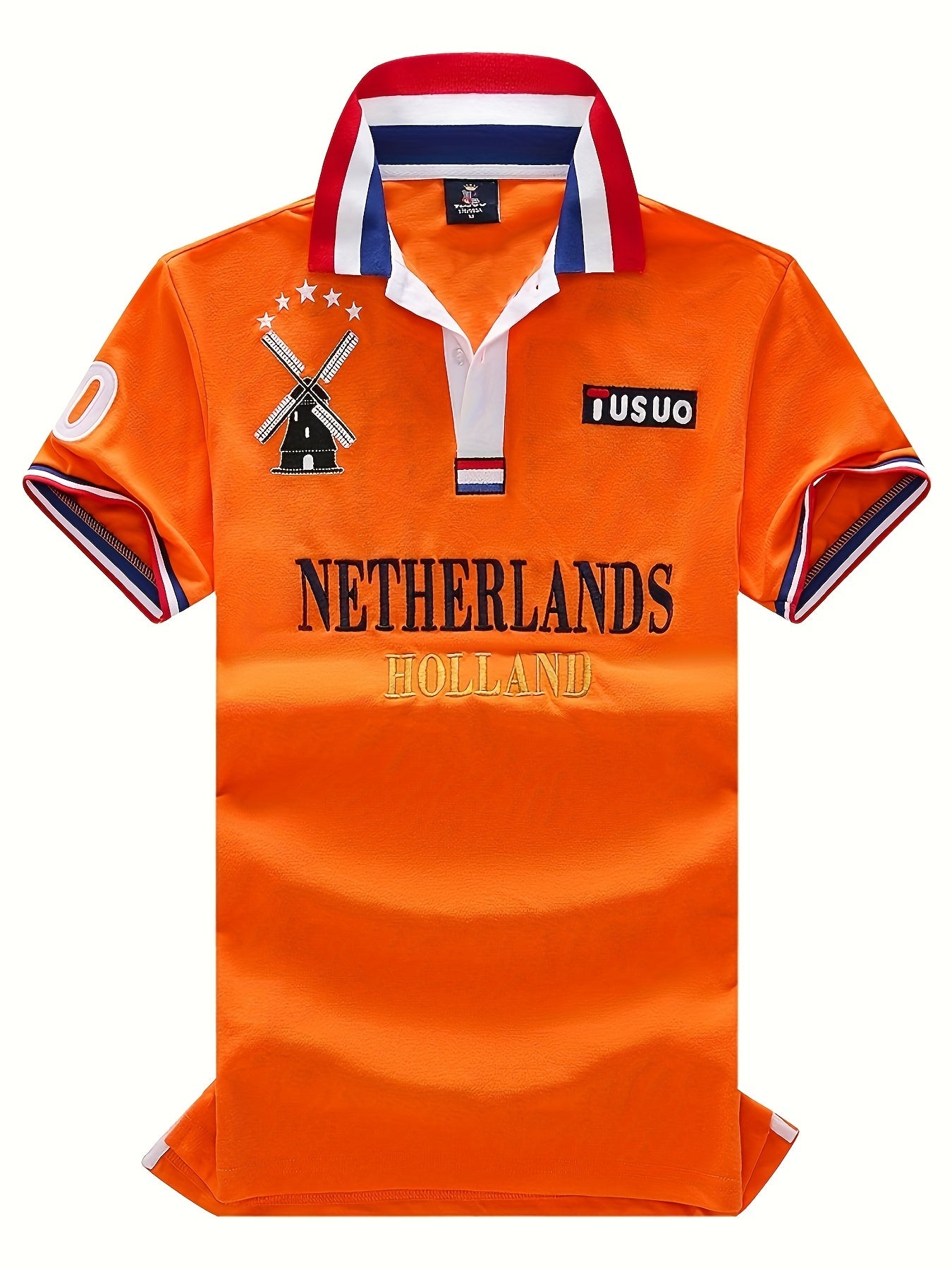 Lucas - Oranje Golfshirt met Nederlandse Print