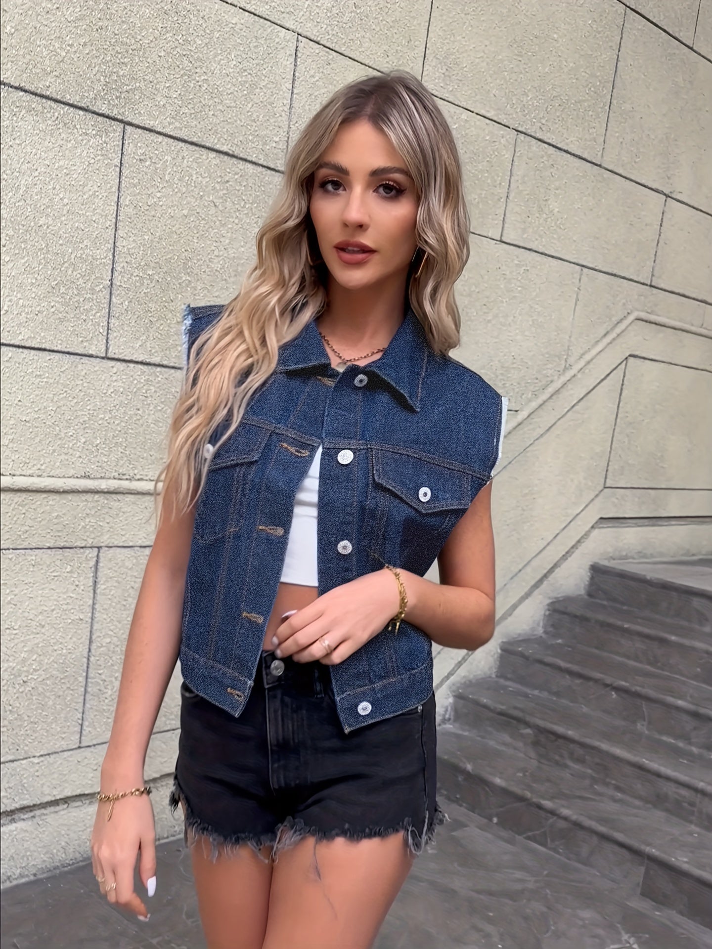 Kate - Mouwloos Denim Vest