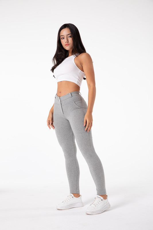 Ava - Strakke Hoge Taille Lichtgrijze Legging