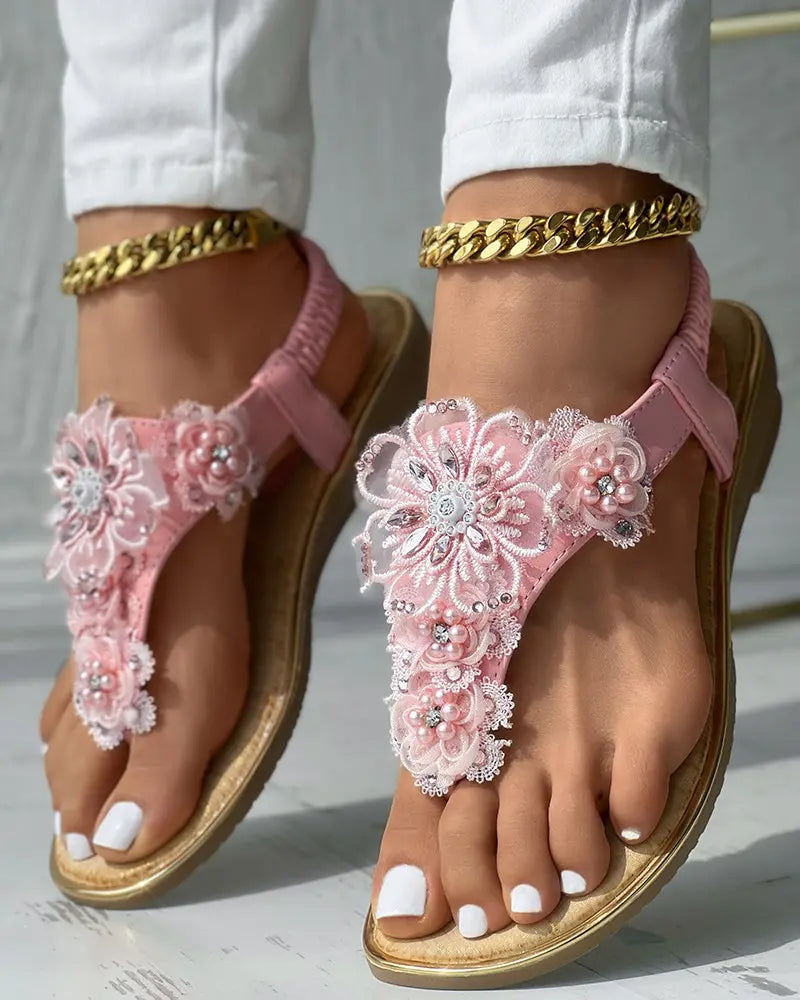 Lucy - Zomerse Slingback Sandalen met Rhinestones