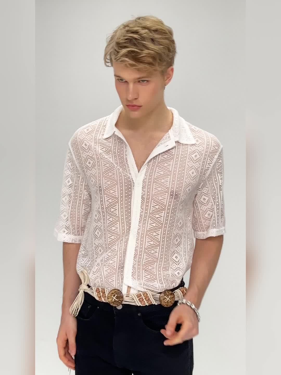 Felix - Casual Bohemian Bloemen Lace Shirt