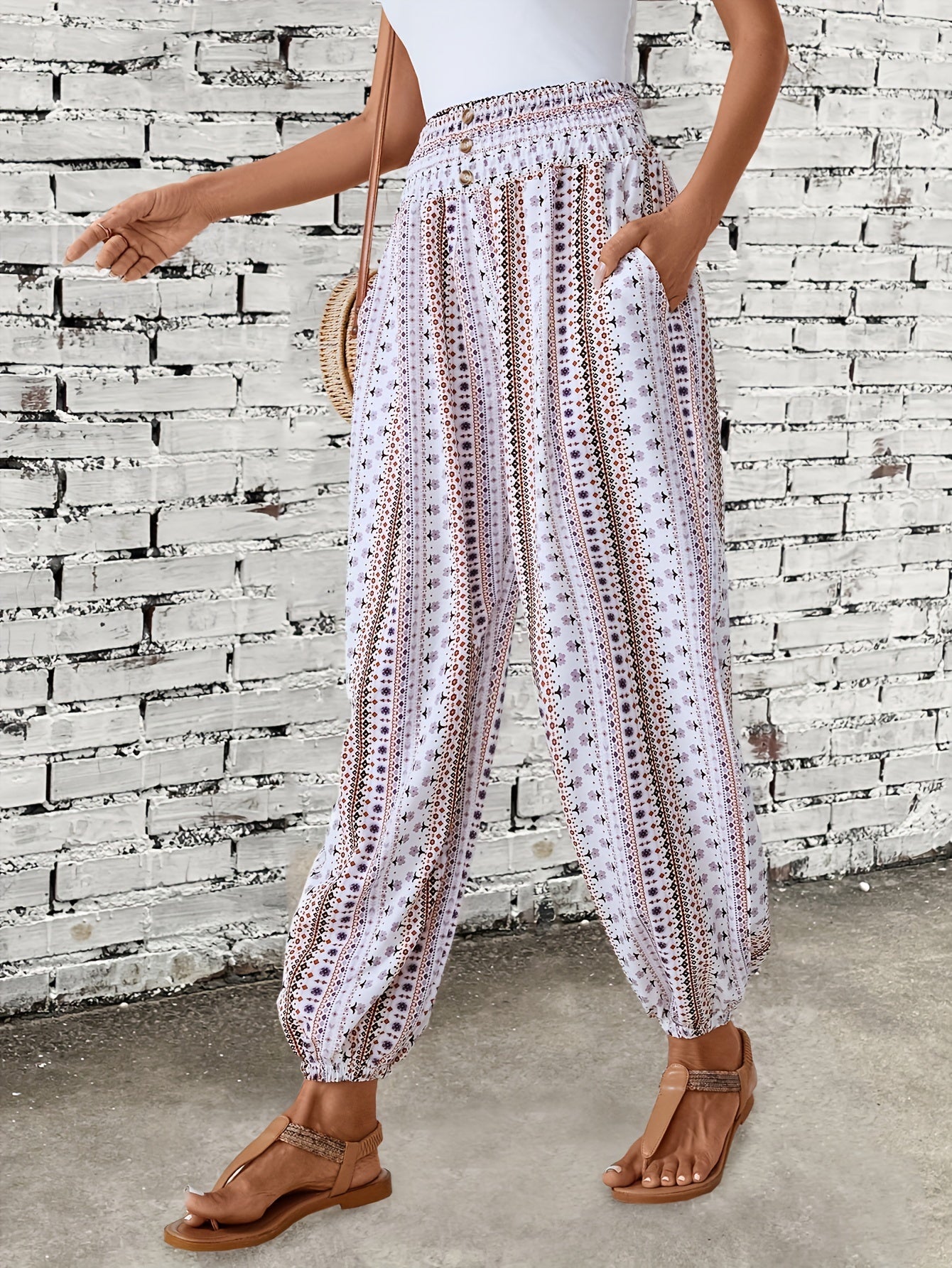 Leona - Boho Broek met Etnische Print