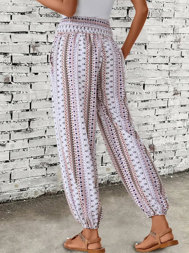 Leona - Boho Broek met Etnische Print