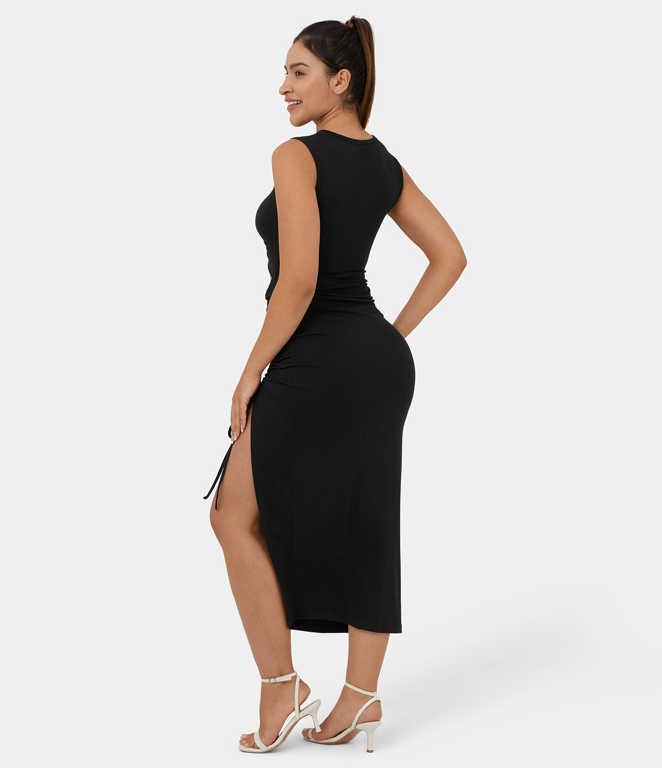 Josephine - Ronde Hals Bodycon Midi Jurk