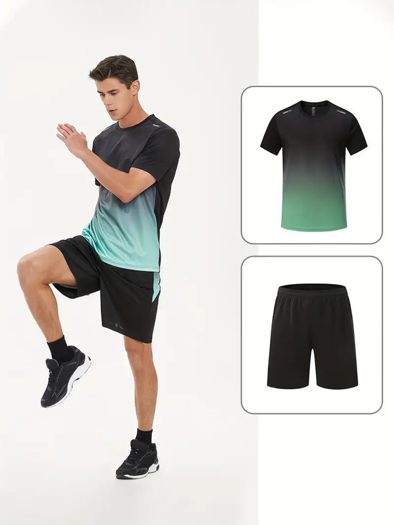 Liam - Sportief Gradiënt T-shirt en Shorts Set