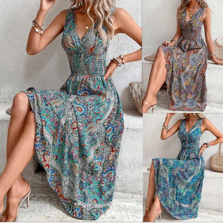 Anneliese - Mouwloze Bohemien Maxi Jurk