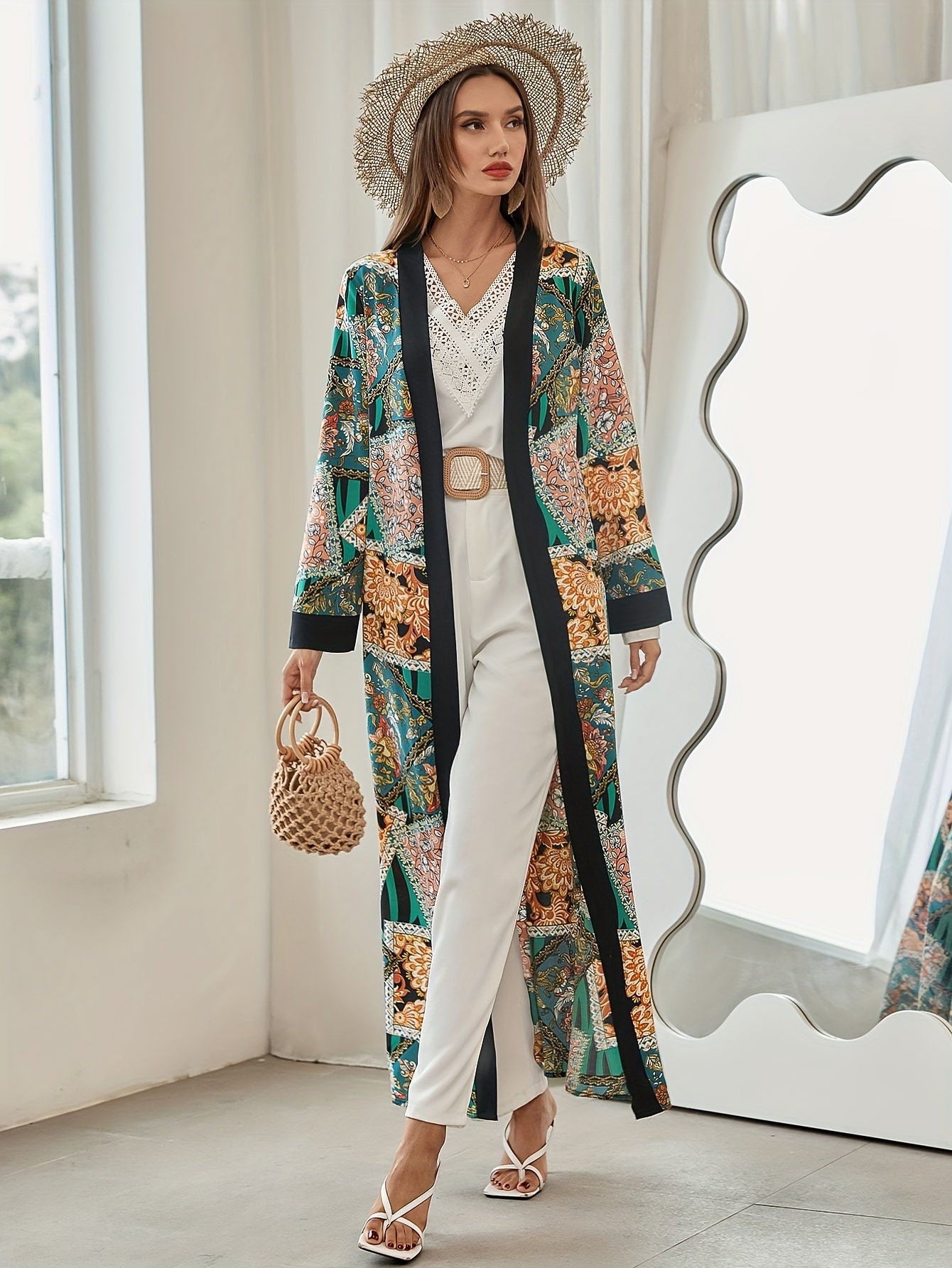 Demi - Bloemen Kaftan Abaya met Elegante Uitstraling