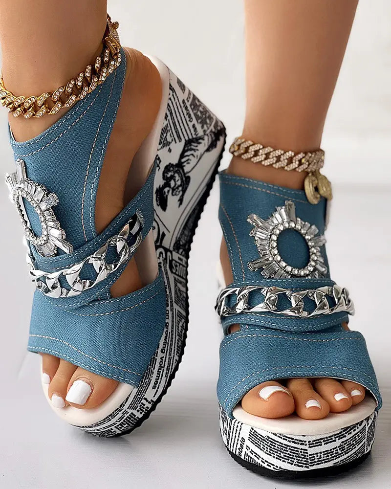 Ivy - Krantstijl Rhinestone Sandalen