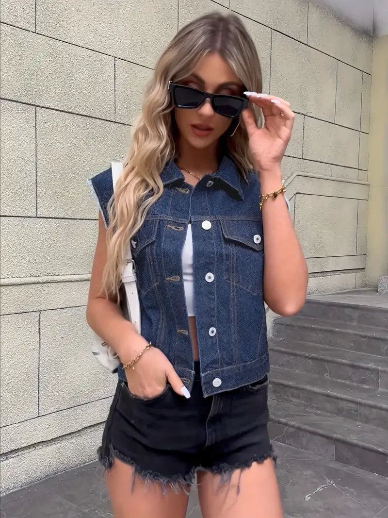 Kate - Mouwloos Denim Vest