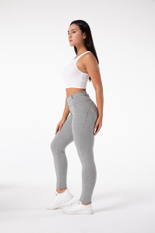 Ava - Strakke Hoge Taille Lichtgrijze Legging