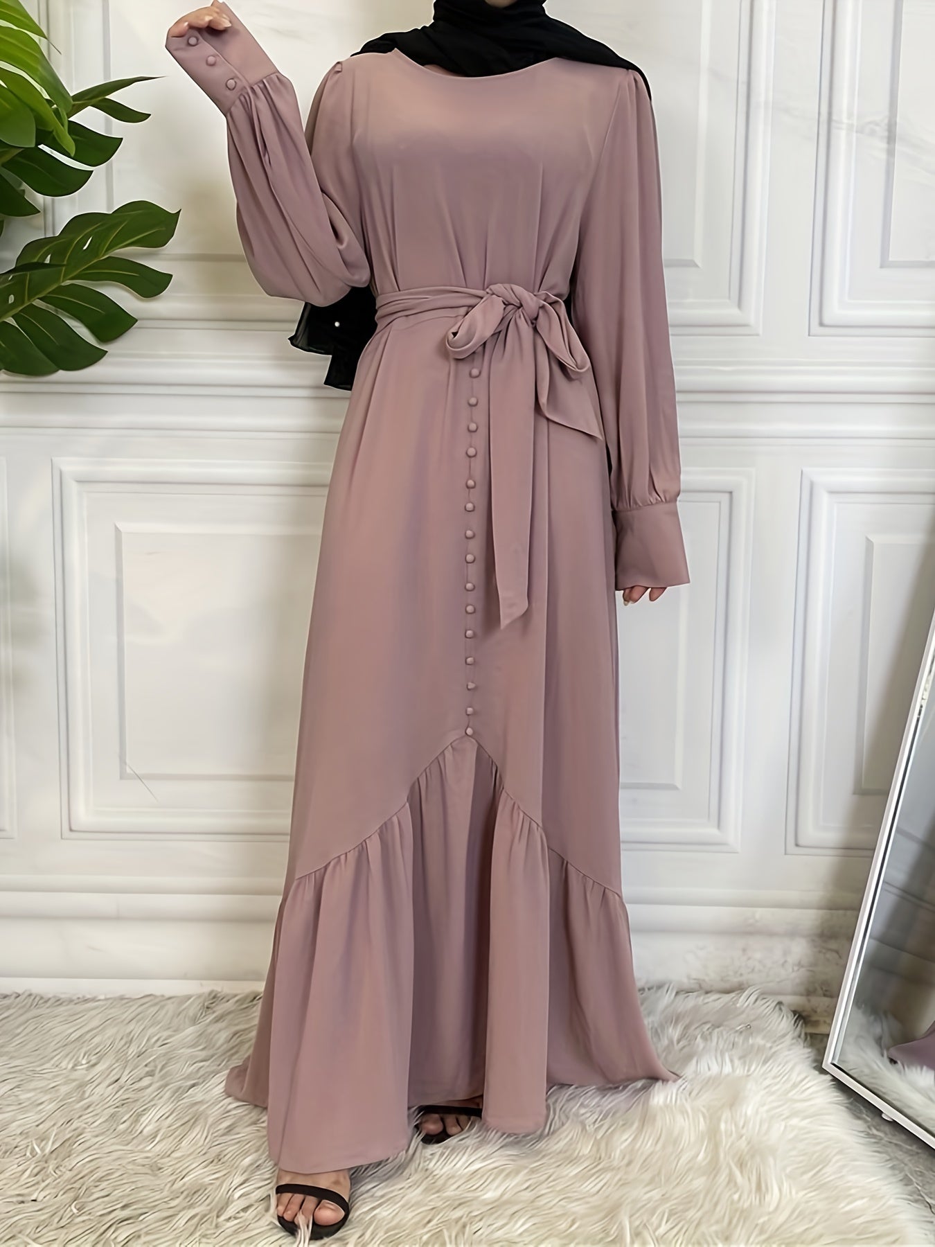 Sofia - Elegante Maxi Kaftan Abaya met Ruches