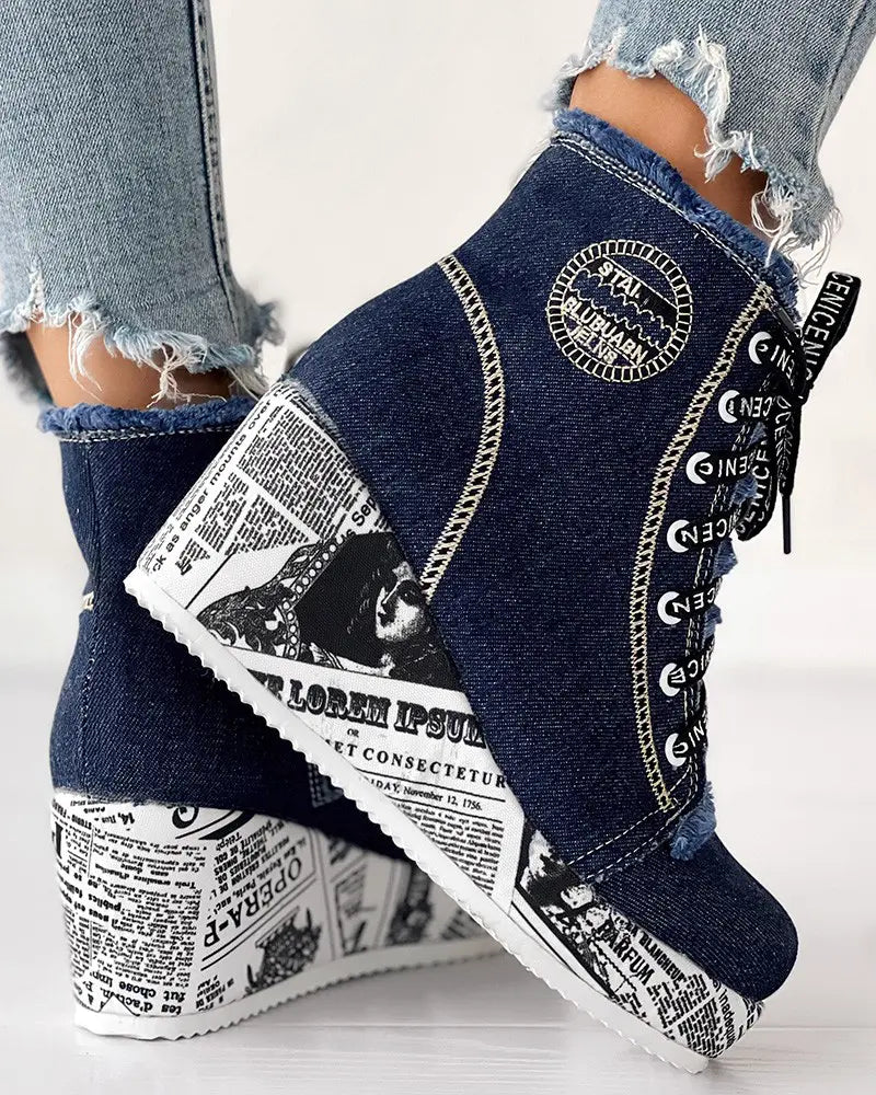 Anna - Modieuze Denim Enkelboots