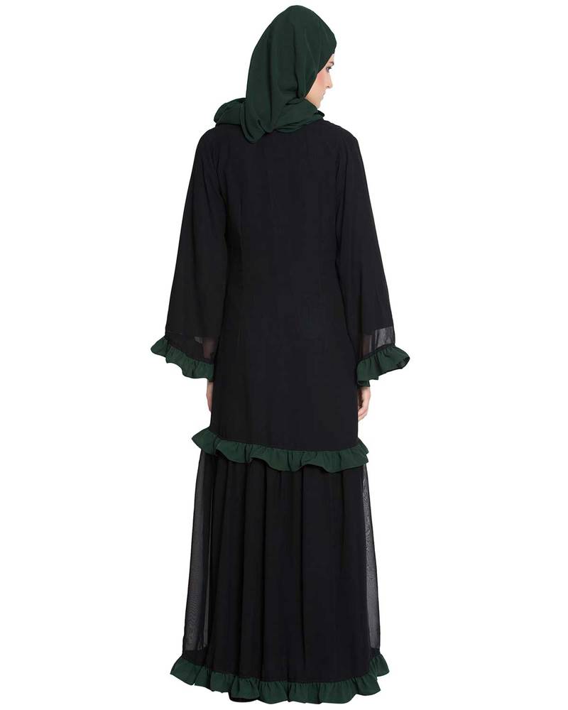 Aisha - Elegante Donkergroene Abaya