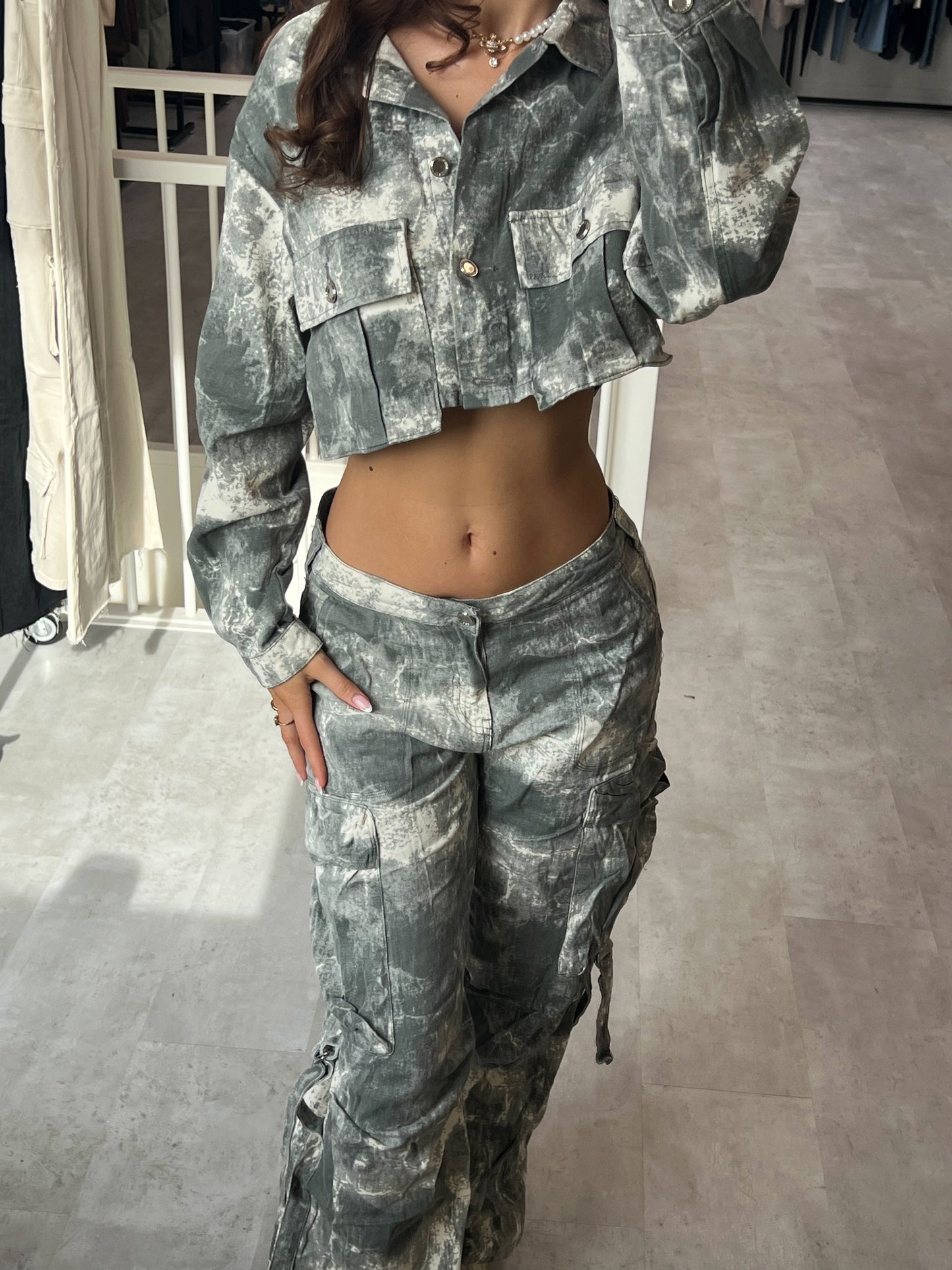 Mia - Camo Comfort Cargo Set