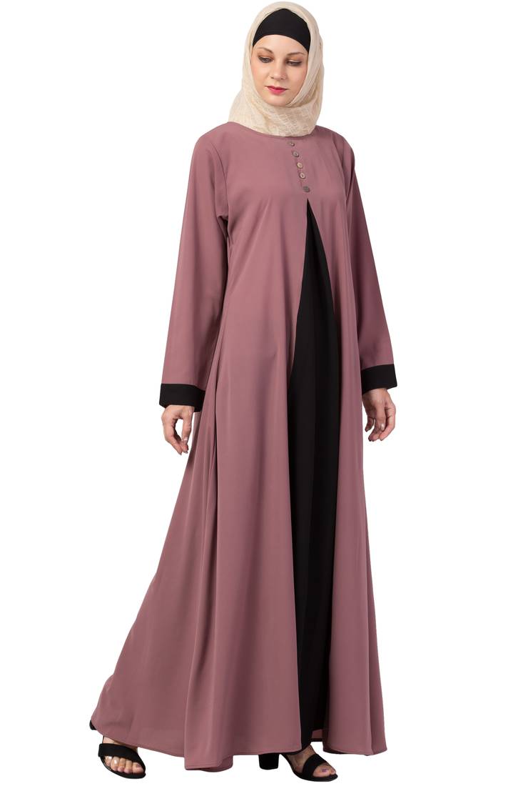 Aisha - Elegante Burqa met Hijab in Roze en Zwart