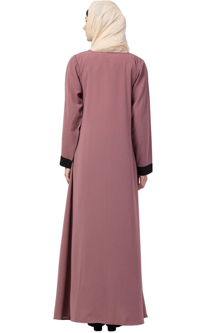 Aisha - Elegante Burqa met Hijab in Roze en Zwart