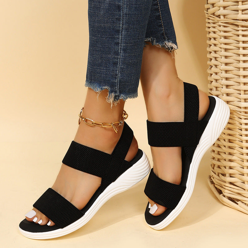 Tessa - Comfortabele Lage Wedge Sandalen