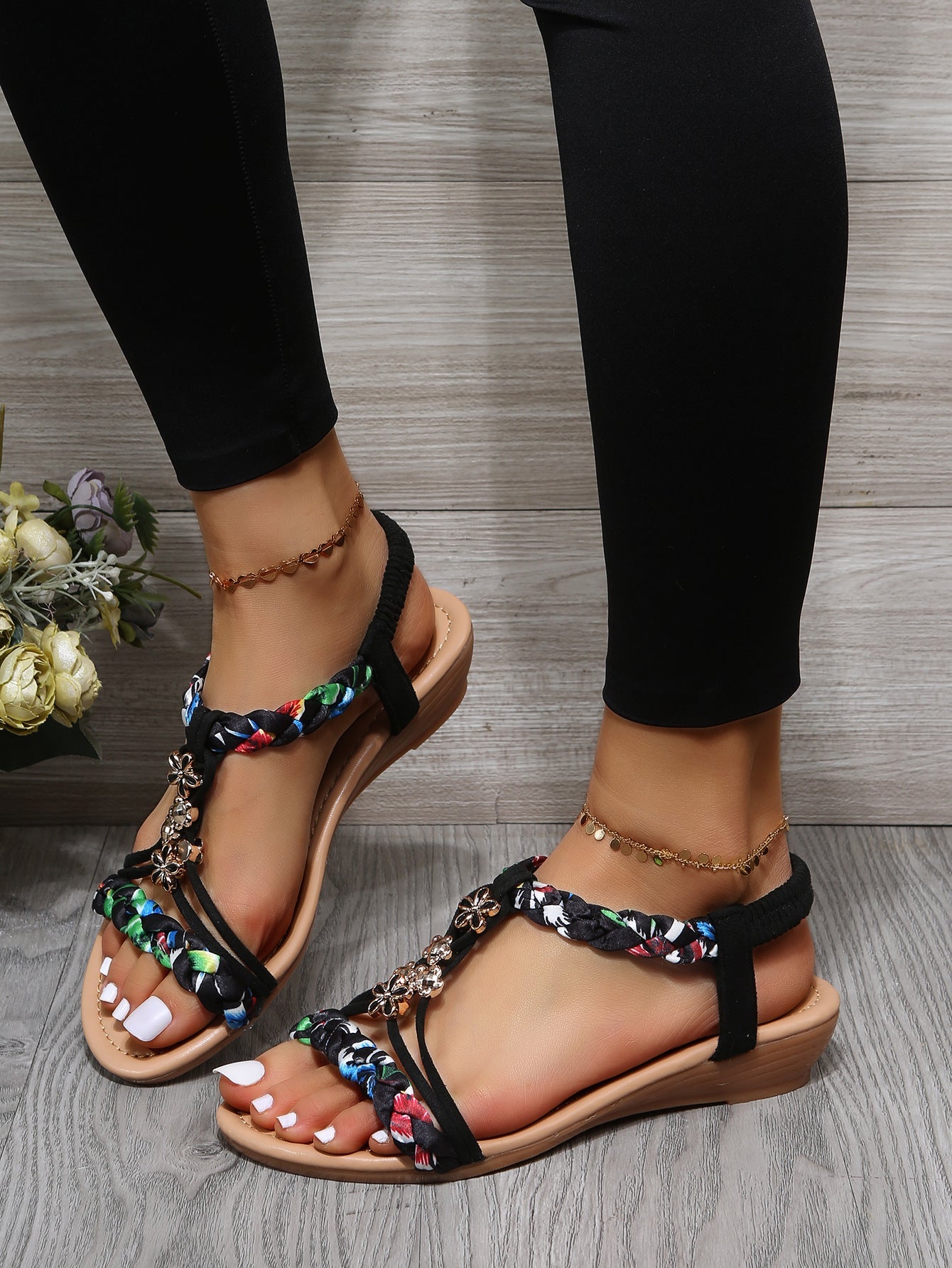 Olivia - Stijlvolle Open Teen Sandalen met Bloemen