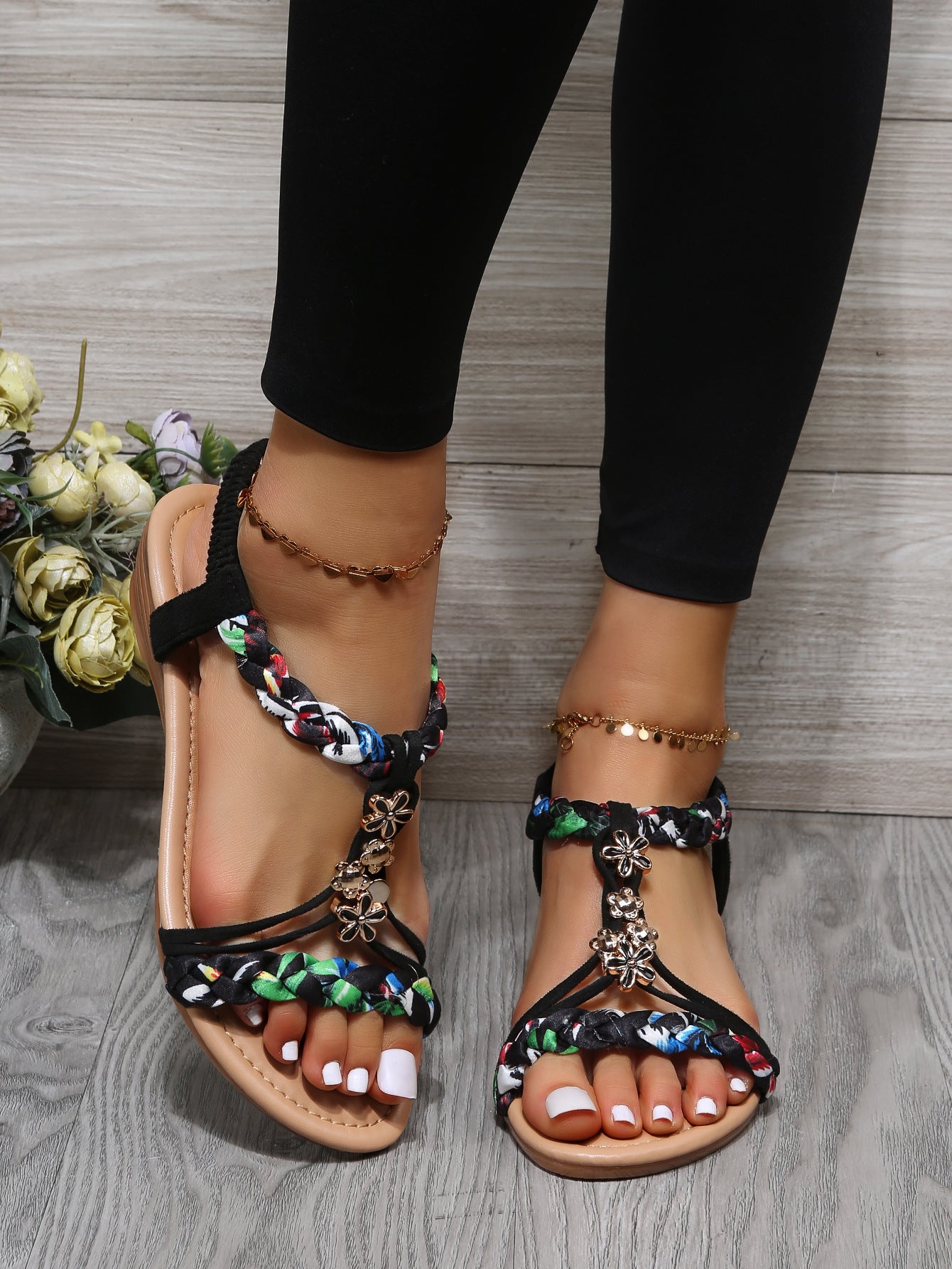 Olivia - Stijlvolle Open Teen Sandalen met Bloemen