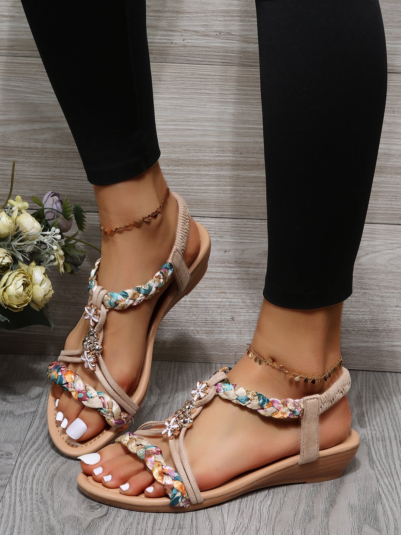 Olivia - Stijlvolle Open Teen Sandalen met Bloemen