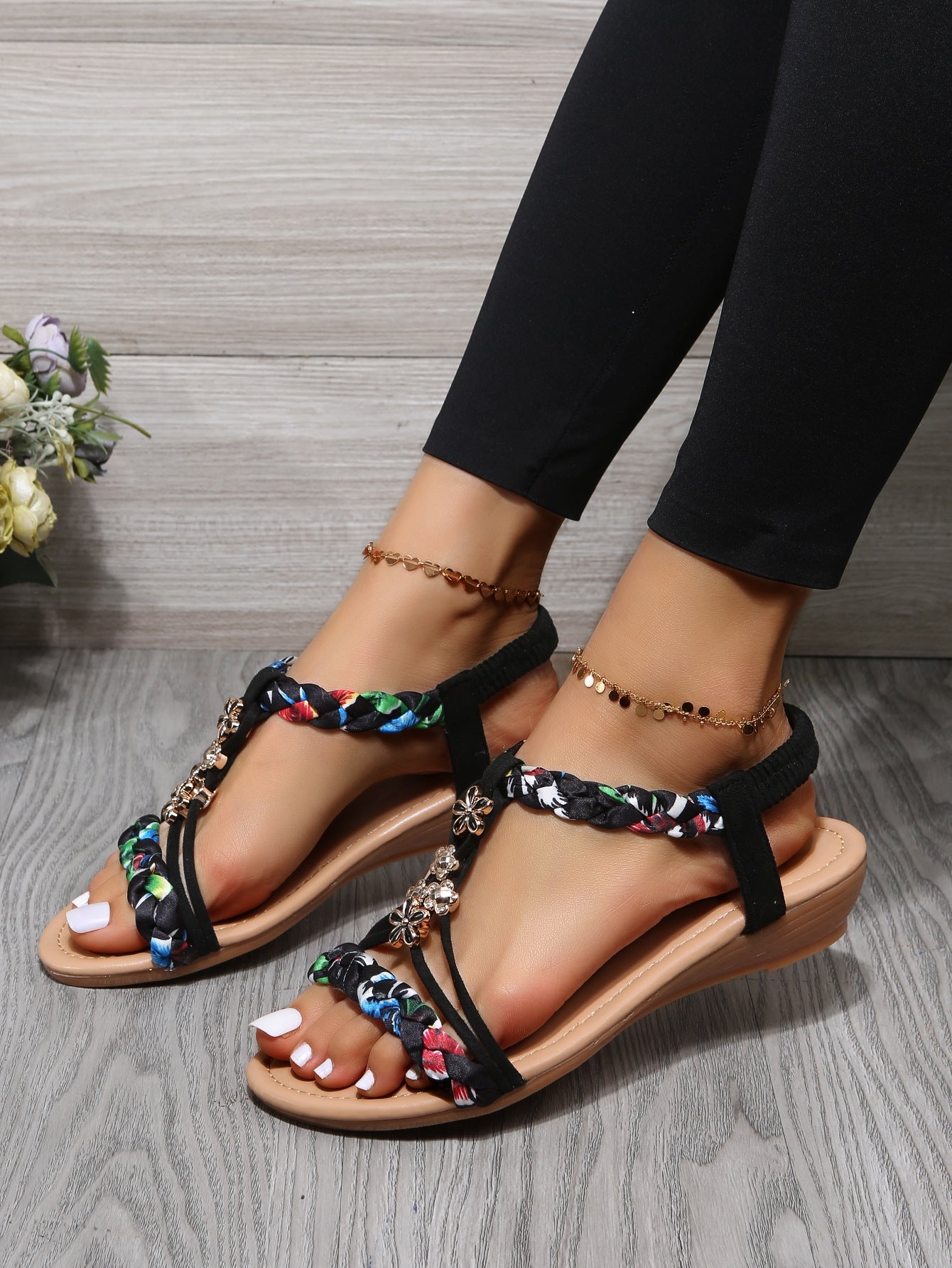 Olivia - Stijlvolle Open Teen Sandalen met Bloemen