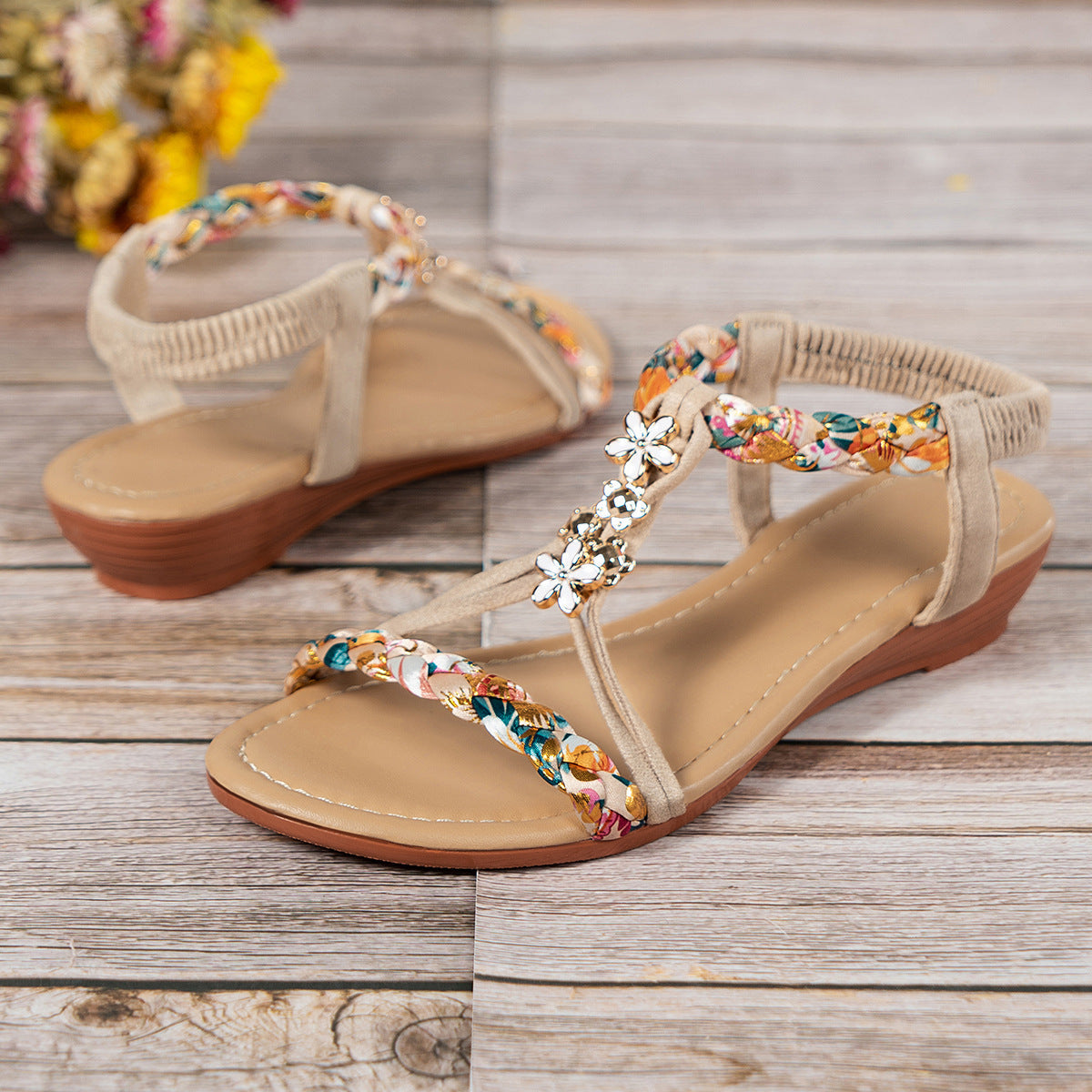 Olivia - Stijlvolle Open Teen Sandalen met Bloemen