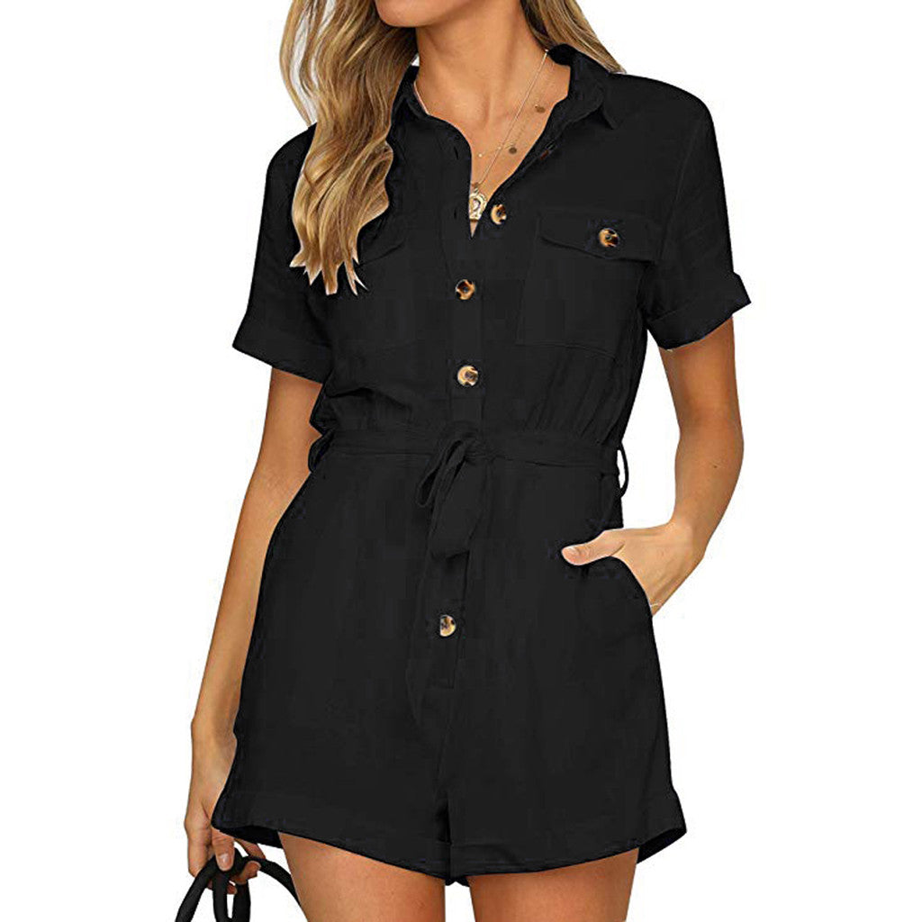 Eva - Chique Playsuit met Knoopdetail