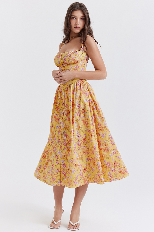 Yvette - Bloemenprint Midi Jurk