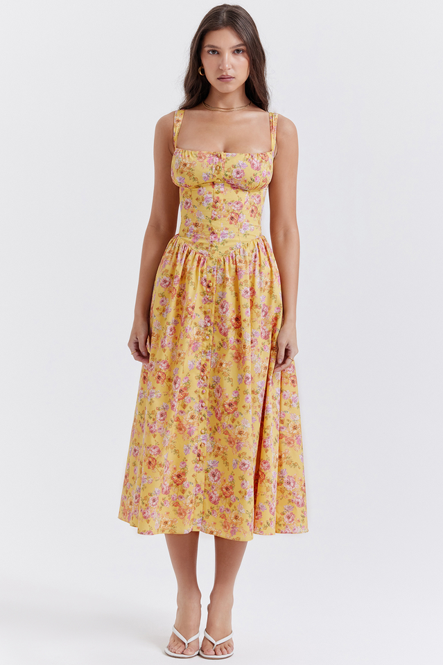 Yvette - Bloemenprint Midi Jurk