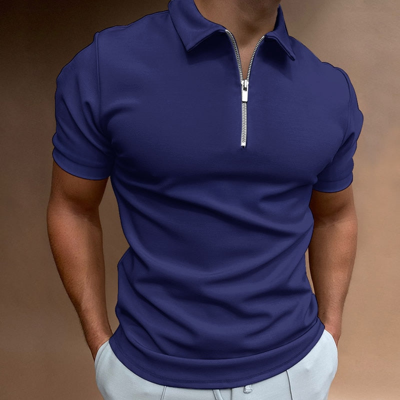 Thomas - Heren Zip-Up Polo Shirt