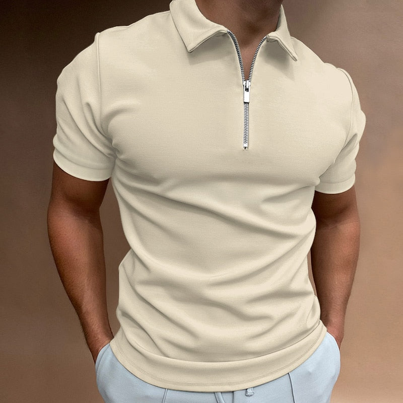 Thomas - Heren Zip-Up Polo Shirt