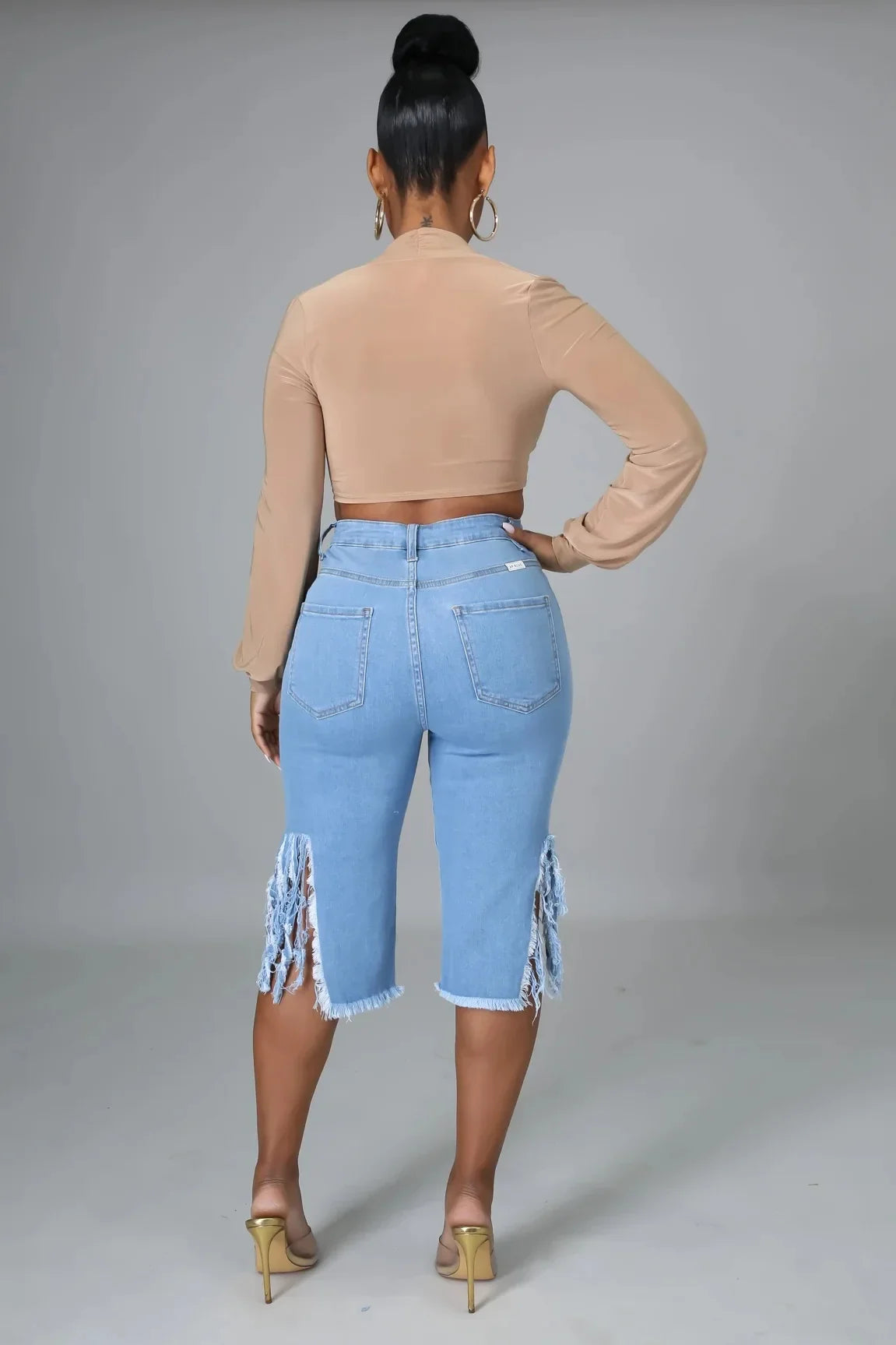 Lisa - Gescheurde Denim Short